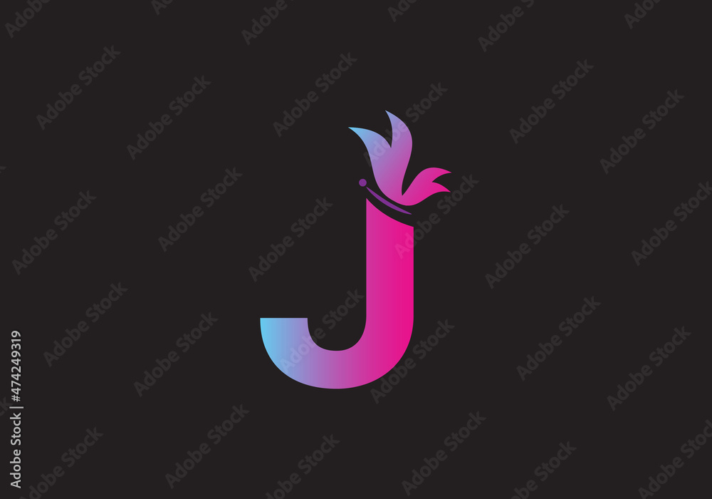 Obraz premium this is a creative letter J add butterfly icon design