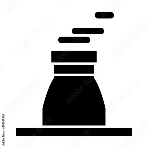 Factory with pollution icon