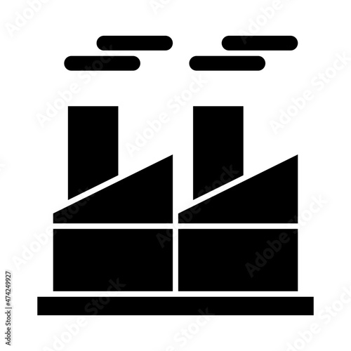 Factory with pollution icon