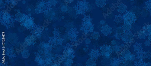 Blue christmas design concept background with snowflake