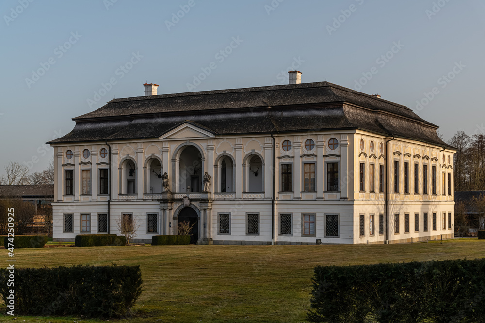 Baroque castle Hohenbrunn, St. Florian, Austria. The castle is the former hunting lodge of the St. Florian monastery. 