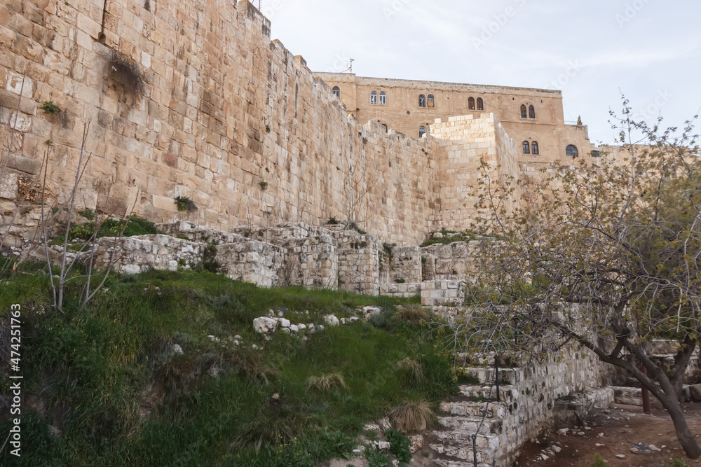 View of the south wall of the old city of Jerusalem
