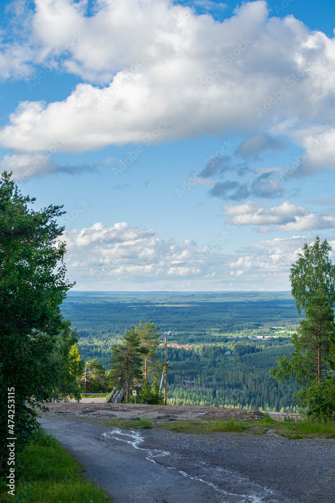 View to The Sotkamo area from Vuokatinvaara hill, Vuokatti, Kainuu, Finland