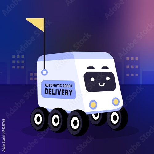 Automatic robot delivery vehicle 