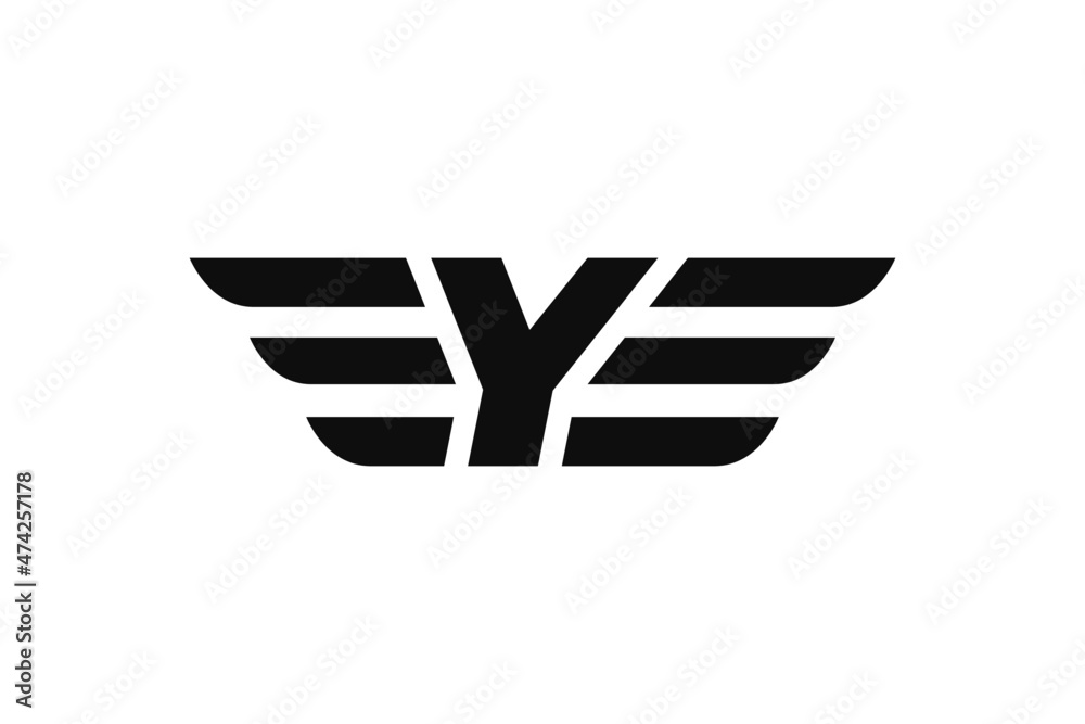 Y Initial letter wings logo vector design Y Initial letter wings logo vector design