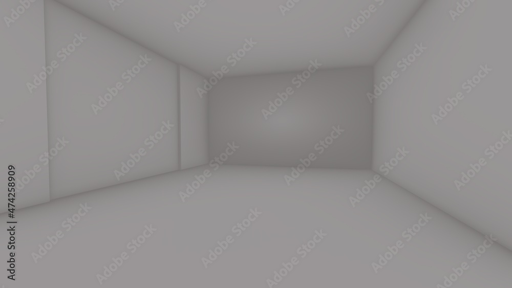 Fototapeta premium Empty room without color to use as interior graphic editing 3d image