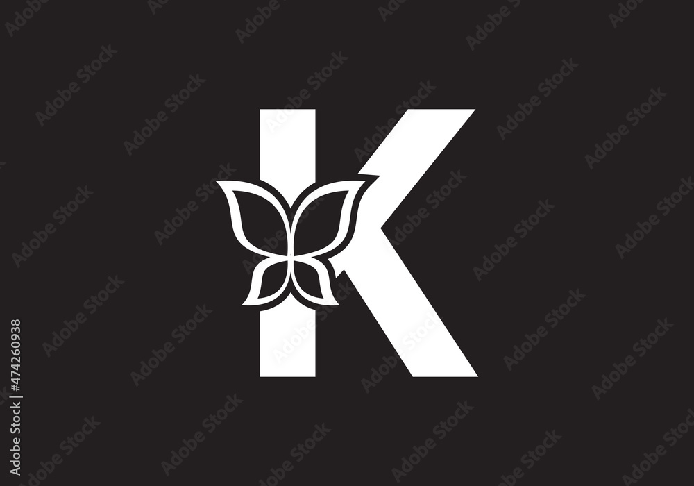 this is a creative letter K add butterfly icon design this is a creative letter K add butterfly icon design