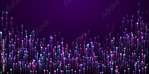 Abstract vertical line rays fiber optics vector.