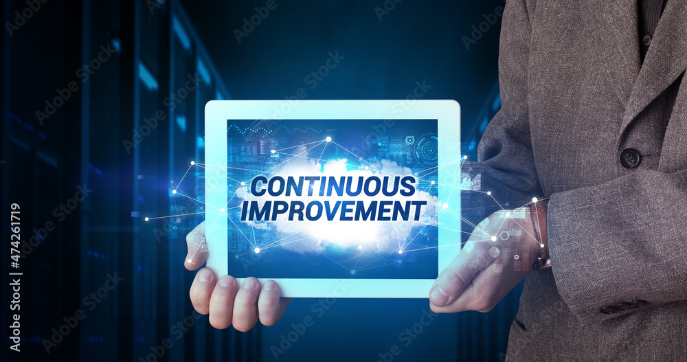 Person holding tablet, technology concept Person holding tablet, technology concept