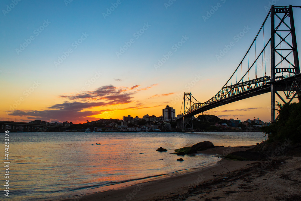 bridge at sunset in Florianopolis Santa Catarina Brazil Florianópolis