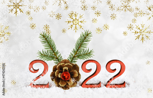 Wooden numbers 2022 with ab...