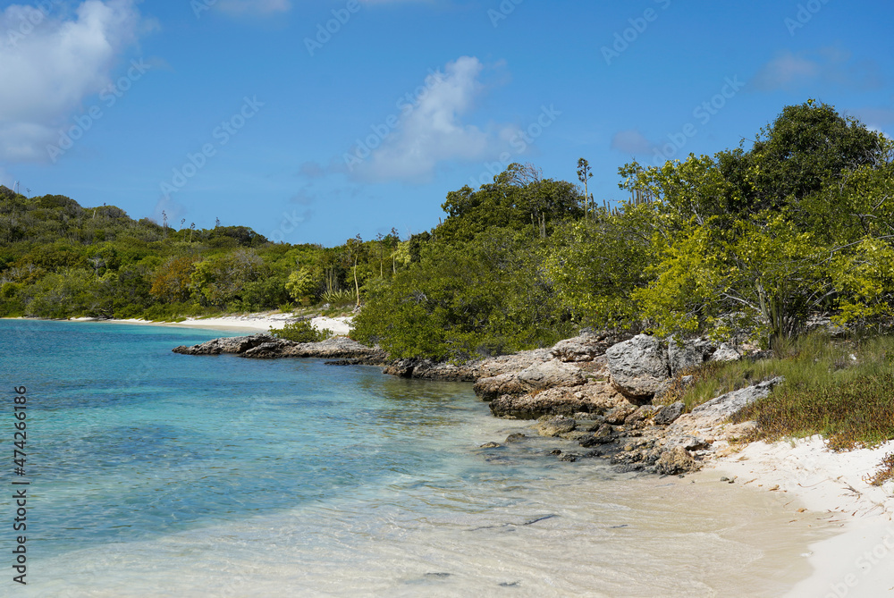 Small sandy beach with water, Green Island, Antigua 