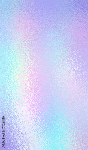 Holographic texture. Rainbow foil. Iridescent, background. Holo gradient. Hologram shine effect. Pearlescent metal sparkly surface for design prints. Pastel color. Glitter silver soft tones. Vector 
