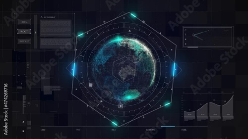 hi technology interface, 4K footage hud global interface and technology, abstract technology ui futuristic concept hud interface hologram elements of digital data chart, 