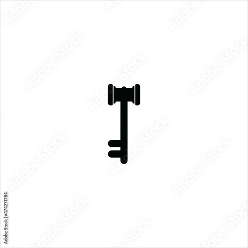 hammer logo key vector template