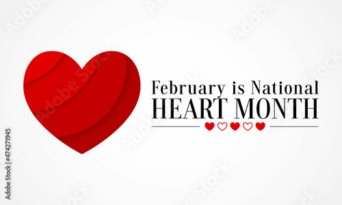 National Heart month is observed every year in February, to adopt healthy lifestyles to prevent heart disease (CVD). Vector illustration