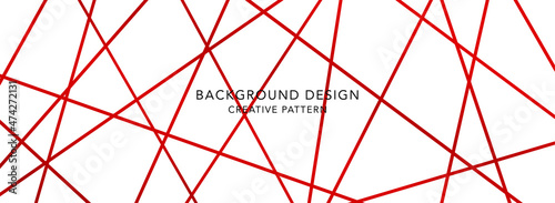 Abstract background design with diagonal dynamic red line pattern on white backdrop. Vector horizontal template for business banner, formal invitation, luxury voucher, prestigious gift certificate