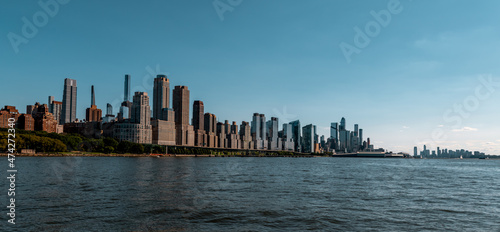 View of the West side of Manhattan and the Hudson river as seen from West New York, New Jersey