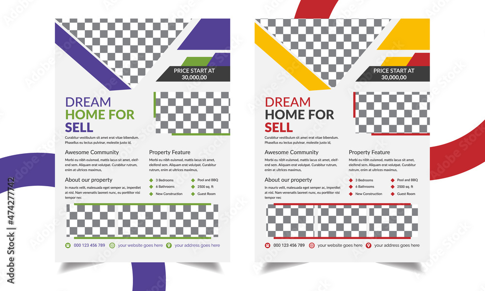 Real estate or home sale flyer, poster, Brochure design template. Real estate or home sale flyer, poster, Brochure design template.