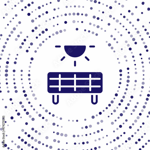 Blue Solar energy panel icon isolated on white background. Abstract circle random dots. Vector