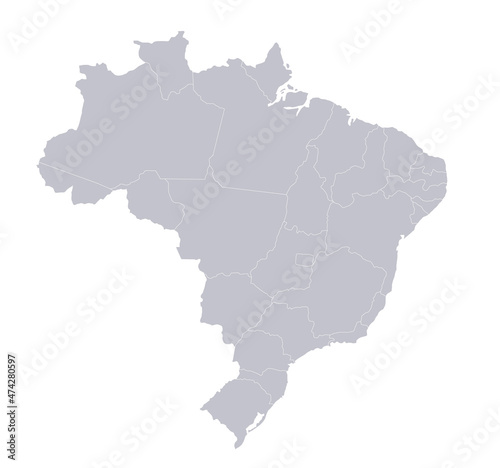 Infographics of Brazil map  individual regions blank