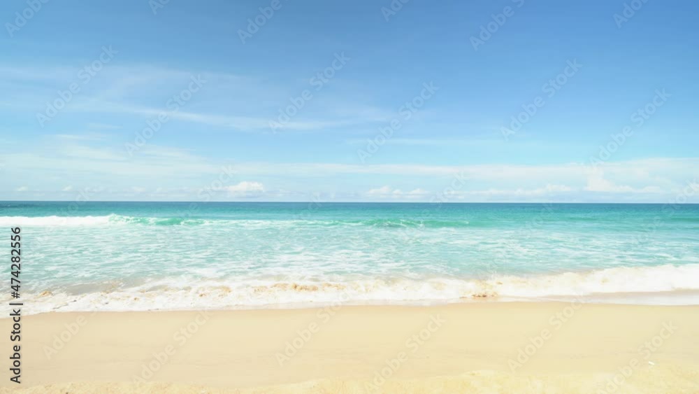 Landscape view beach sea and sand on summer.Waves smooth splashing soft waters. Landscape view beach sea and sand on summer.Waves smooth splashing soft waters.