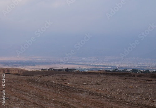 Hiking in twilight in Shehoret mountains, south Israel  photo