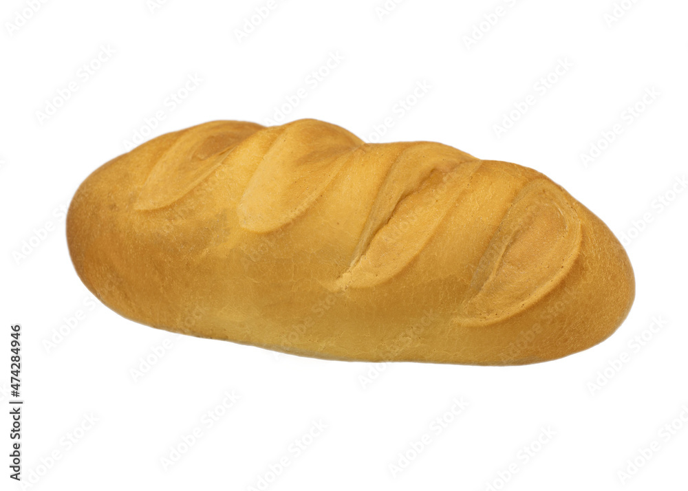Loaf of bread isolated on white background. Whole bread.Horizontal frame.Studio. Loaf of bread isolated on white background. Whole bread.Horizontal frame.Studio.