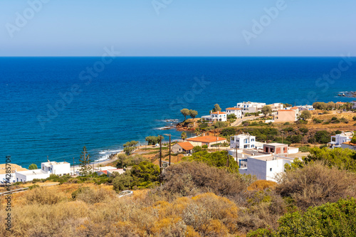 Panoramic view of Platia Ammos beach, Kythira island, Greece.