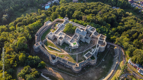 Aerial View Of Suceava Fortress In Moldavia, Romania