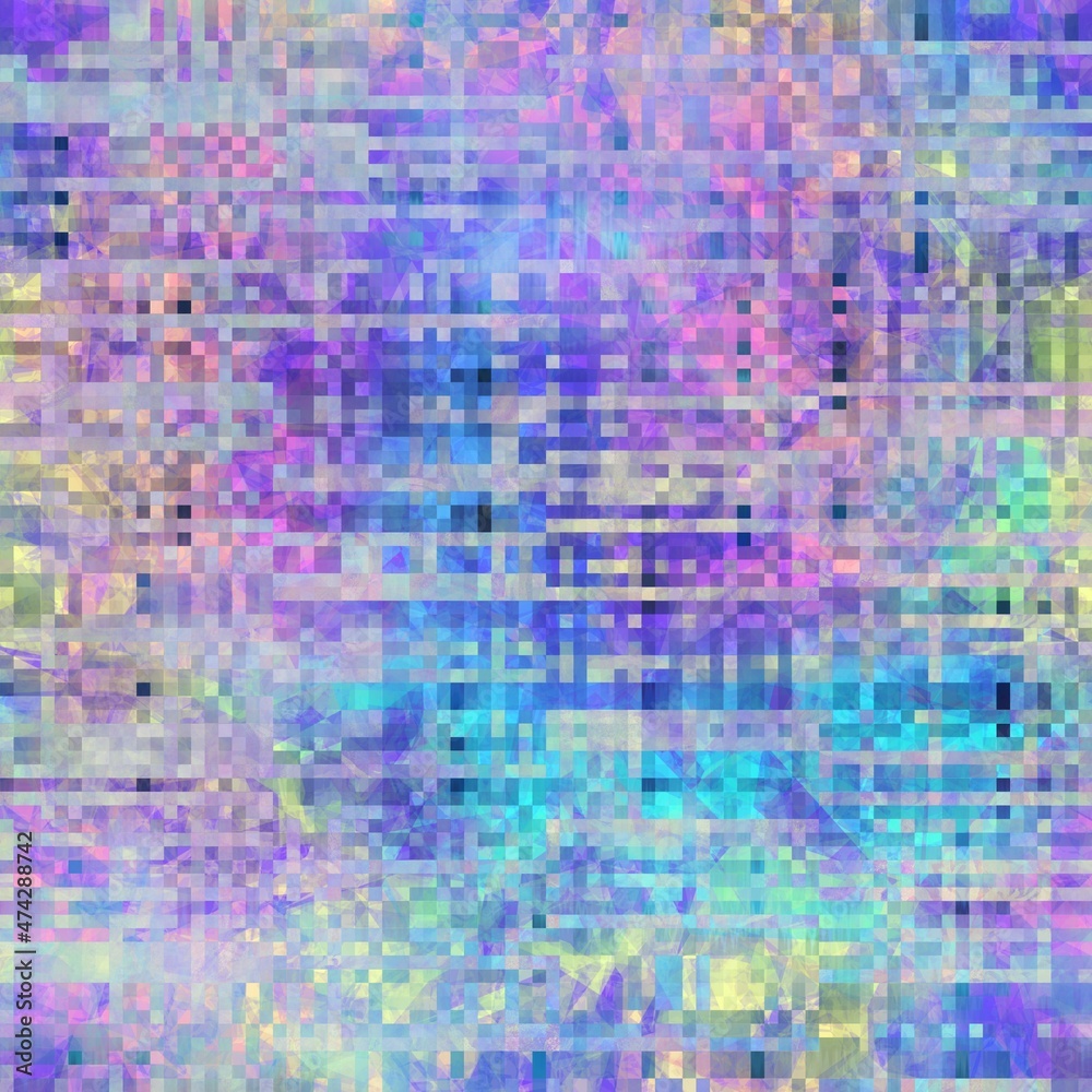 Fototapeta premium Seamless iridescent rainbow light pattern for print. High quality illustration. Swirly mix of pastel colors resembling holographic foil. Fantasy spectrum mermaid fantastical pattern for print.