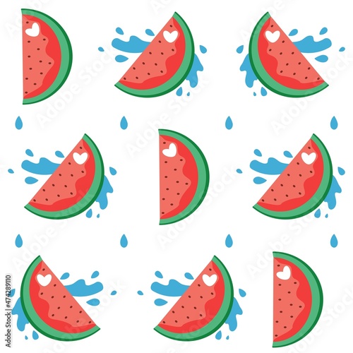 Watermelon. Bright vector background for kids. Vector illustration. Seamless pattern
