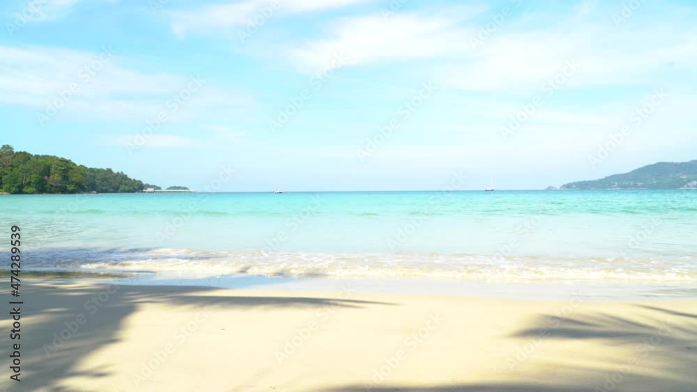 Landscape view beach sea and sand on summer.Waves smooth splashing soft waters. Landscape view beach sea and sand on summer.Waves smooth splashing soft waters.