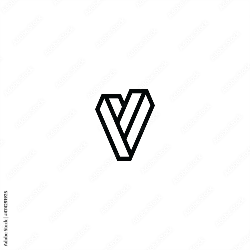letter v logo vector template line letter v logo vector template line