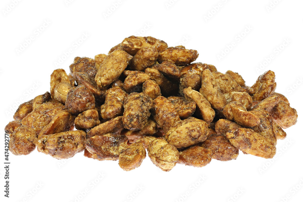 candied peanuts isolated on white background