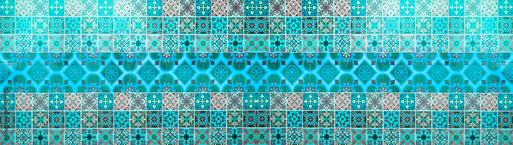 Traditional ornate portuguese decorative color tiles