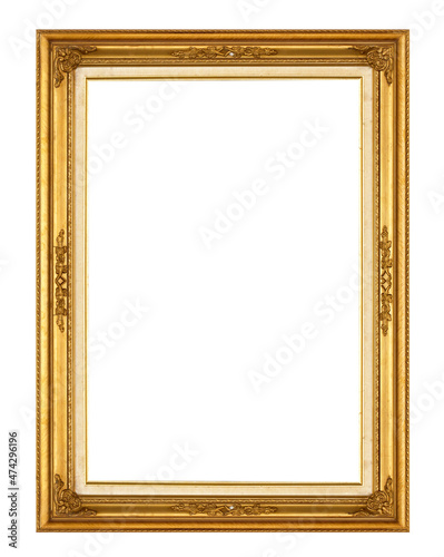 Gold Frame Isolated On White Background