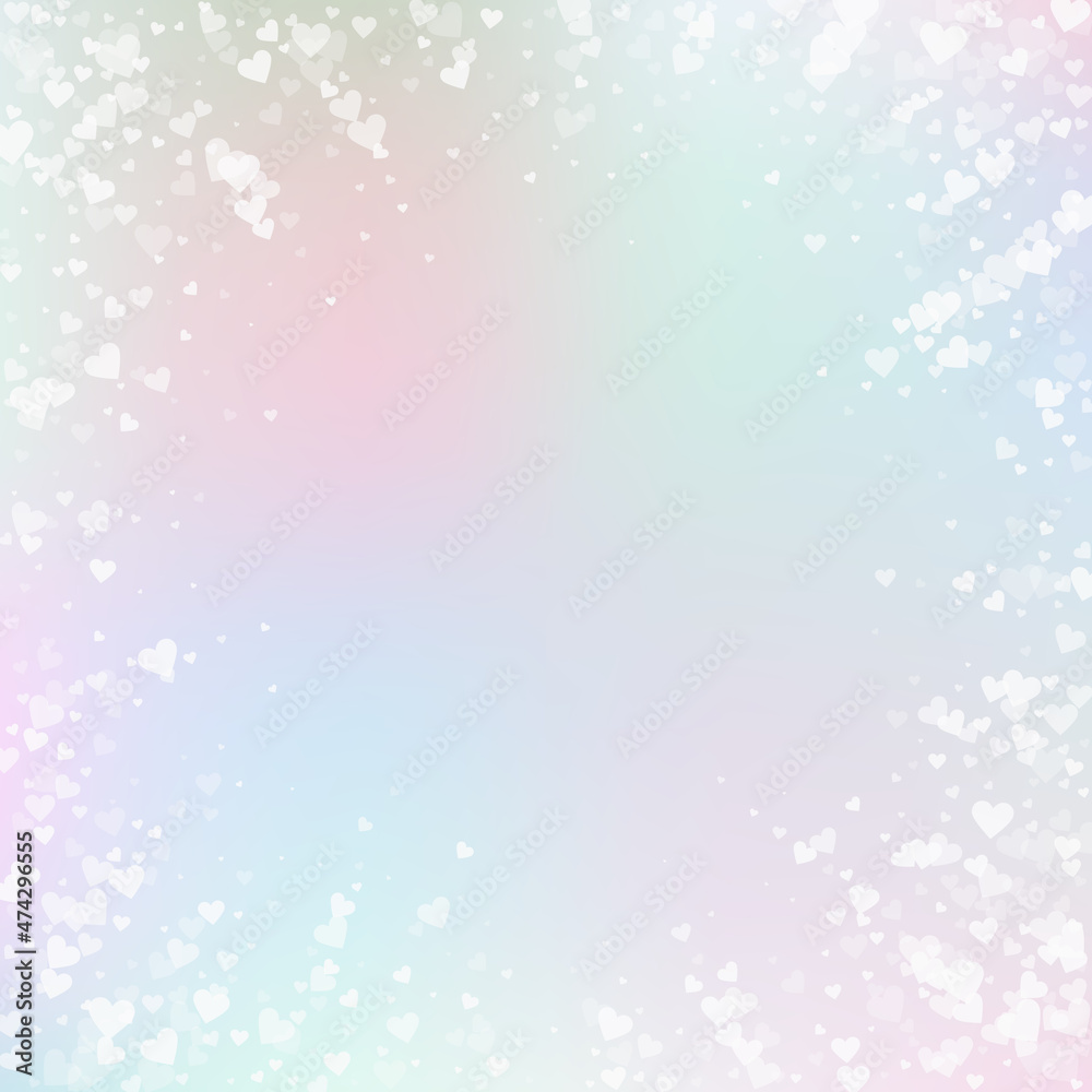 White heart love confettis. Valentine's day vignet White heart love confettis. Valentine's day vignet