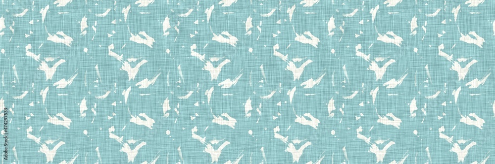 Aegean teal mottled border strip linen texture background. Summer coastal living style home decor fabric effect. Sea green wash grunge edge material. Decorative textile seamless pattern banner. Aegean teal mottled border strip linen texture background. Summer coastal living style home decor fabric effect. Sea green wash grunge edge material. Decorative textile seamless pattern banner.