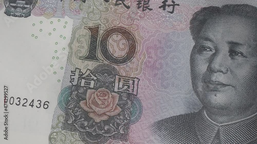 Wallpaper Mural Renminbi, Ten Yuan Banknote. Looped Animation. Torontodigital.ca