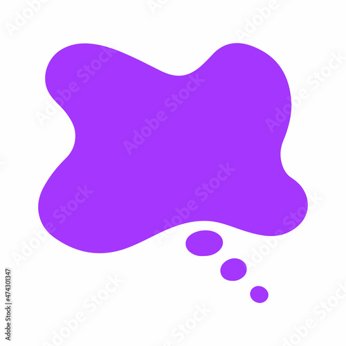 Text bubble. Hand drawn vector bubble templates for text messages. Colorful cartoon sticker isolated on the white background. Doodle text speech form templates. Blank empty violet speech bubble. Cloud