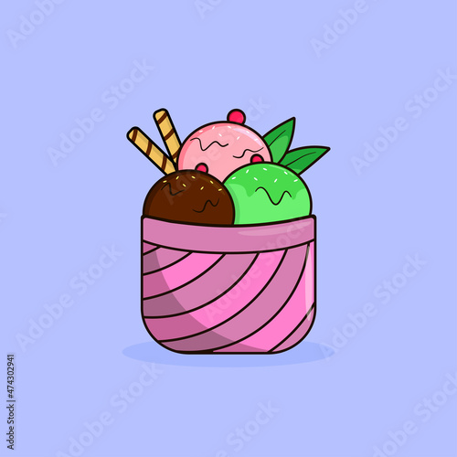Ice cream vector dessert tasty sweet summer