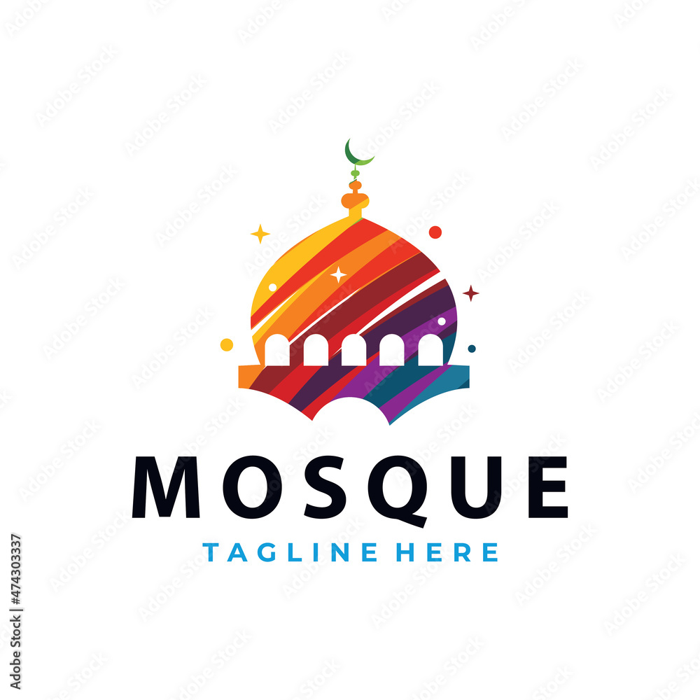 Naklejka premium mosque logo icon