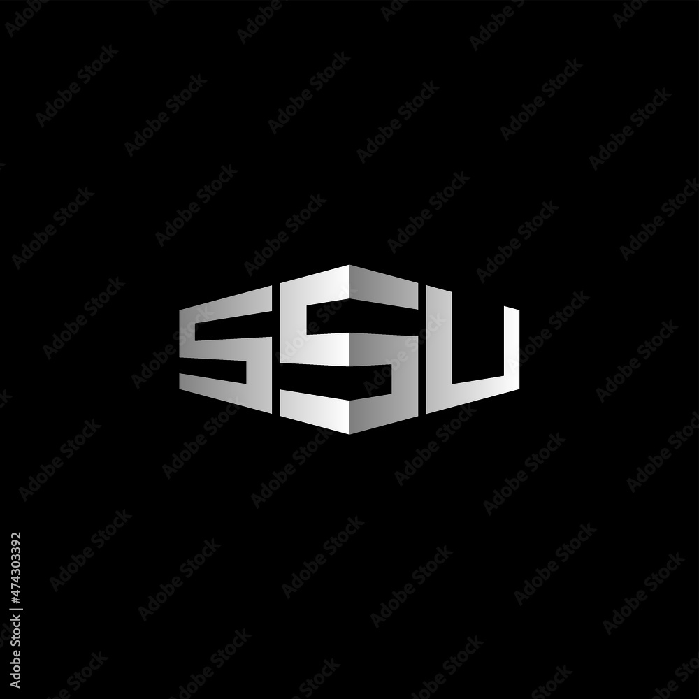 SSU Letter Initial Logo Design Template Vector Illustration