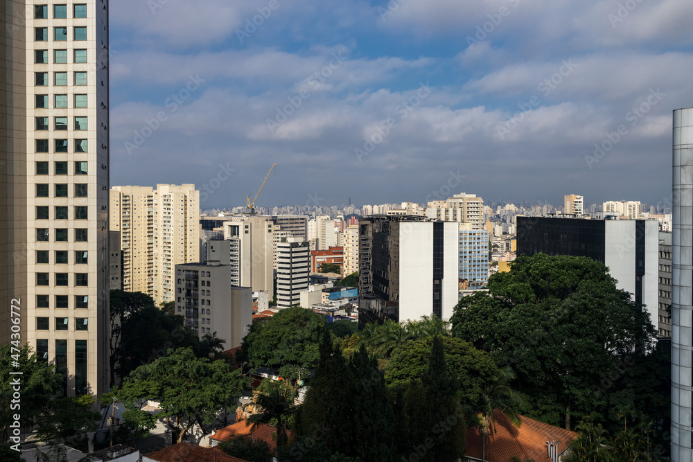 Visão do alto do bairro Bela Vista, São Paulo.
