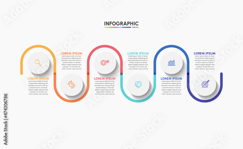 Business infographic timeline icons designed for abstract background template milestone element modern diagram process technology digital marketing data presentation chart Vector
