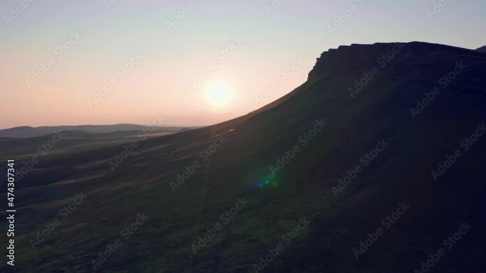 Oglakhty Nature Reserve, Yenisei River, yurts in the steppe, Khakassia, Aerial view, drone, Russia Oglakhty Nature Reserve, Yenisei River, yurts in the steppe, Khakassia, Aerial view, drone, Russia