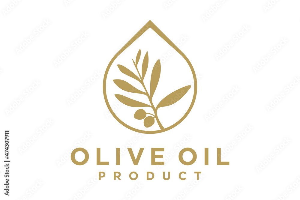 Olive Oil / Droplet and Flower logo design inspiration