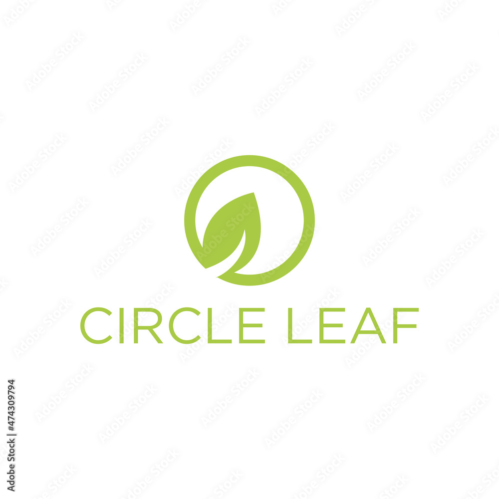 leaf circle abstract logo design