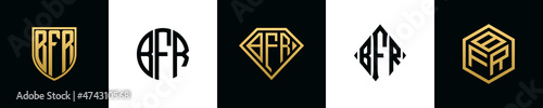 Initial letters BFR logo designs Bundle photo